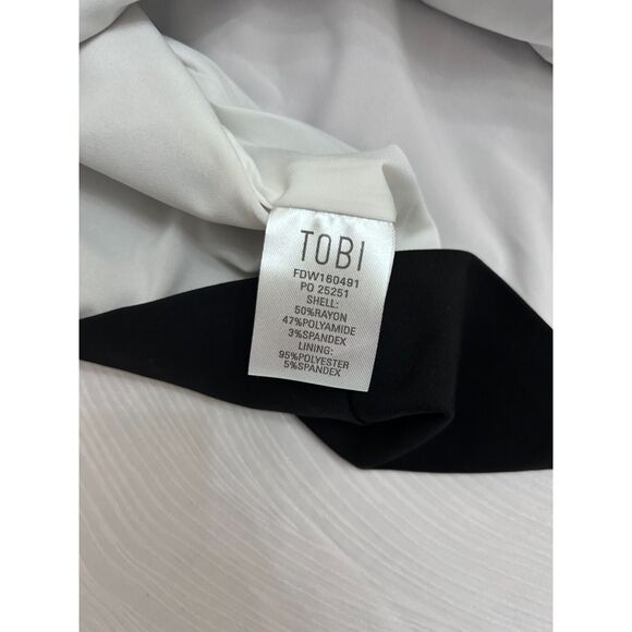 TOBI White and Black Backless Short Sleeve Mini Shift Cocktail Dress - Size XS - Picture 3 of 10